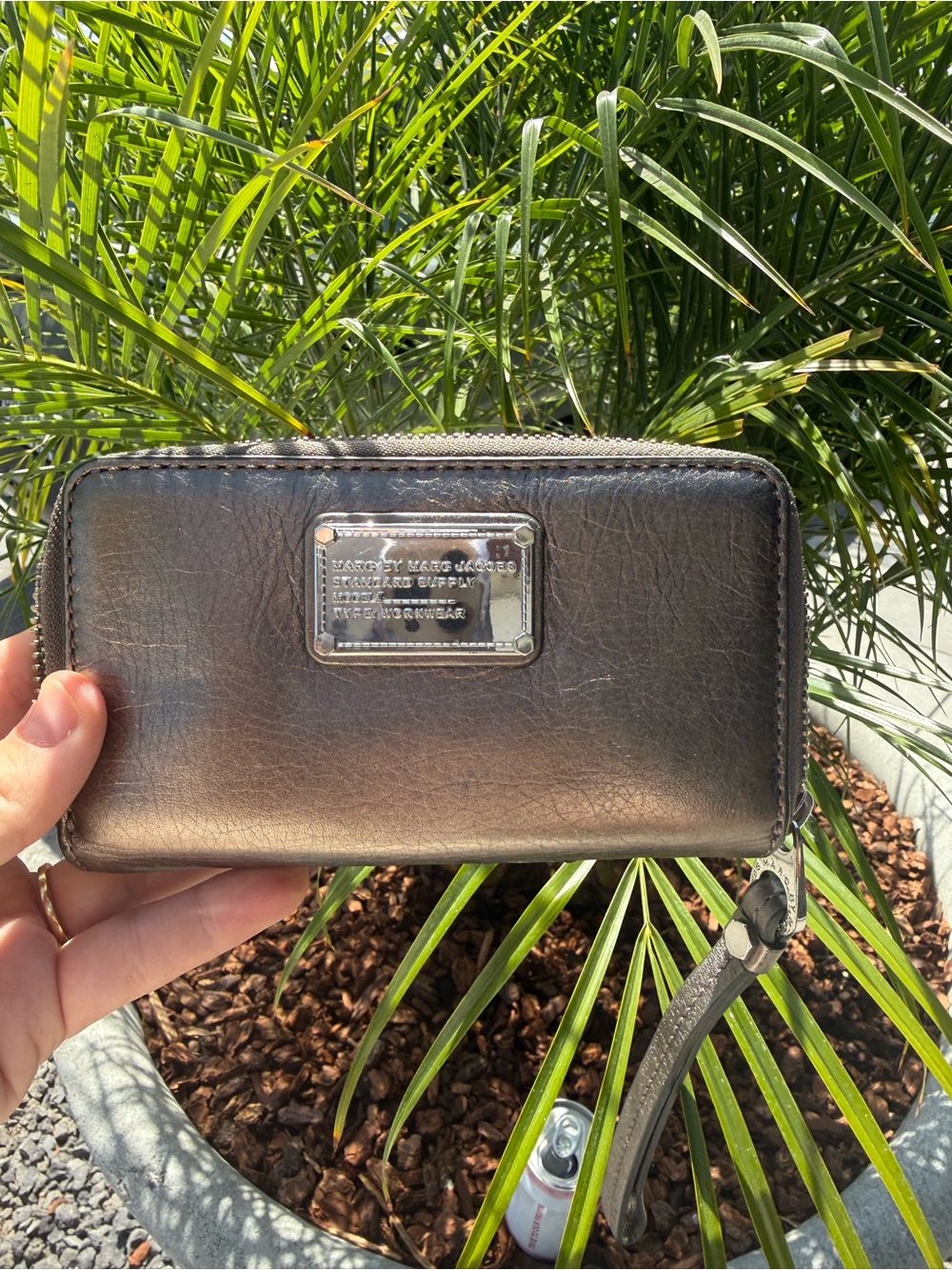 Marc by Marc Jacobs Metallic Bronze Zip-Around Wristlet Wallet